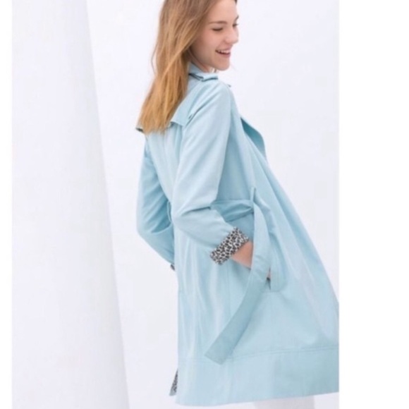 Zara light blue trench coat - Picture 2 of 12